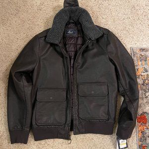 G.H Bass & Co Insulated Leather Bomber Jacket